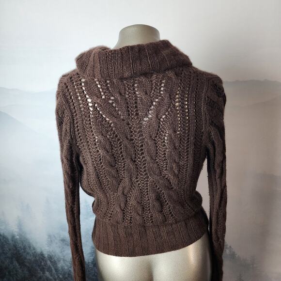 Autumn Cashmere 100% Pure Cashmere Chocolate Brown Knit Cardigan | Women's XS - Picture 10 of 12